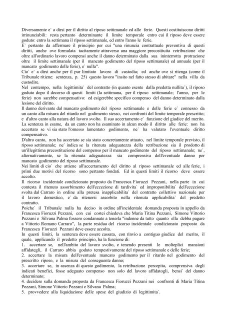 Sentenza Corte di Cassazione 25 luglio 2000, n. 9760 - LavoroPA