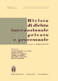rivista diritto internazionale privato e processuale - Cedam