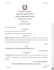 Tribunale di Torino, sez. IV civile, GU Castellino, sentenza ... - Unarca
