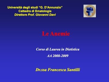 Anemie - 'G. d'Annunzio'