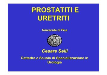 prostatiti - Clinica Urologica Universitaria di Pisa