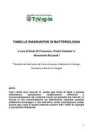 tabelle riassuntive di batteriologia - Microbiologiatorvergata.It
