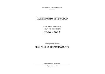 CALENDARIO LITURGICO 2006 - 2007 Mons ... - Webdiocesi