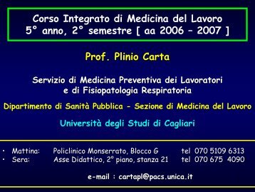 11: Videoterminali - Medicina - Università degli studi di Cagliari.