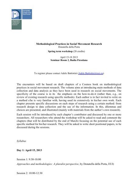 Methodological Practices in Social Movements Research