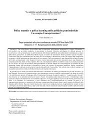 Policy transfer e policy learning nelle politiche ... - ESPAnet Italia