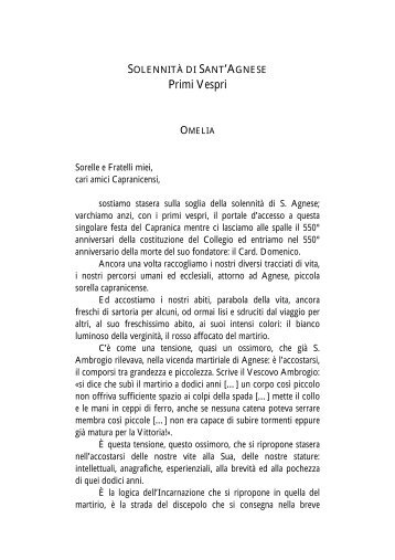 Omelia (pdf) - ALMO COLLEGIO CAPRANICA