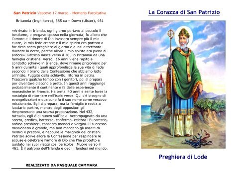 La Corazza Di San Patrizio Preghiera