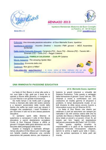 Download Gennaio 2013 - Ispettoria Meridionale FMA