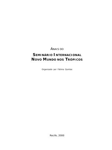 Anais do Seminário Internacional Novo Mundo nos Trópicos