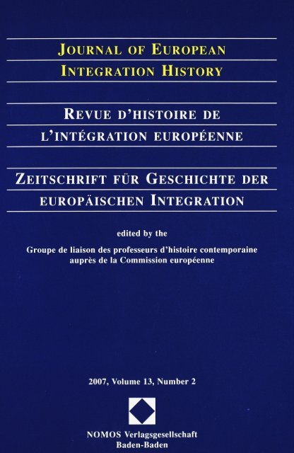 Journal of European Integration History – Revue d - Centre d'études ...