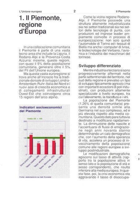 1. Il Piemonte, regione d'Europa