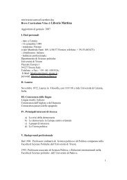 Breve Curriculum Vitae di Liborio Mattina - CIRES
