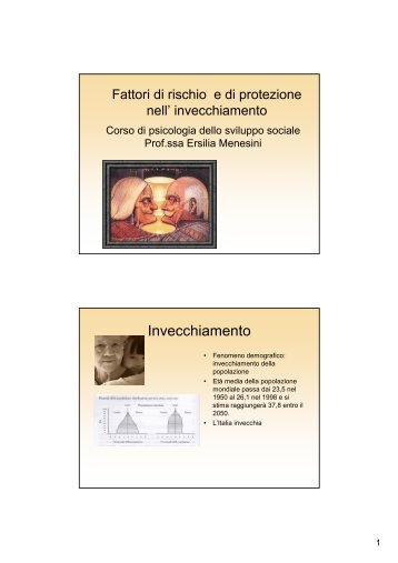 lezioni invecchiamento 2008 - Facoltà di Psicologia