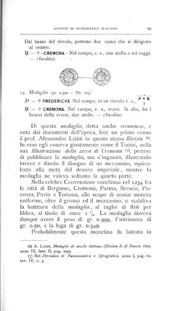 Rivista italiana di numismatica e scienze affini - Medievalcoinage.com