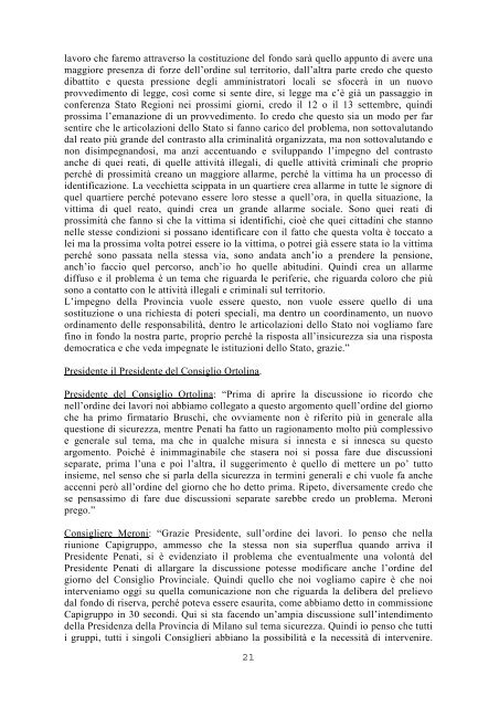 6 settembre 2007 - Provincia di Milano