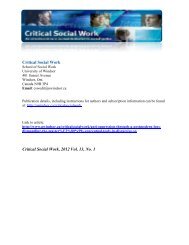 Critical Social Work - University of Windsor