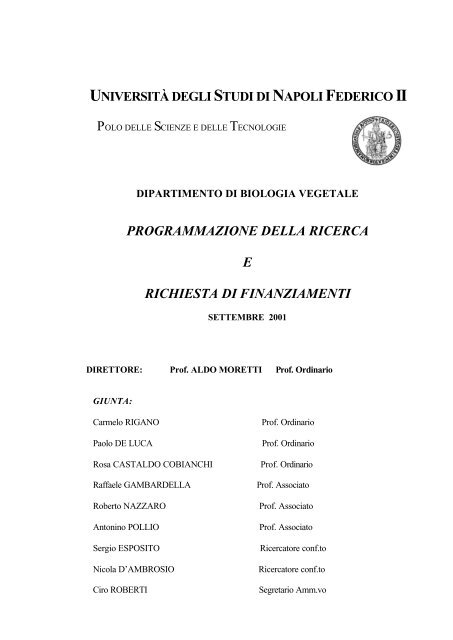 biologia vegetale - Università degli Studi di Napoli Federico II