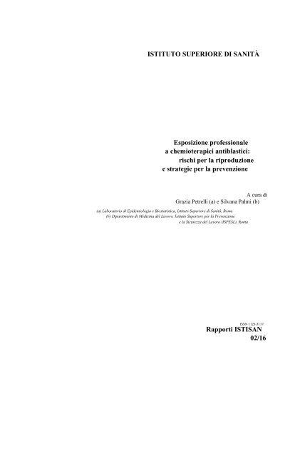 Esposizione professionale a chemioterapici antiblastici - Bibliomed