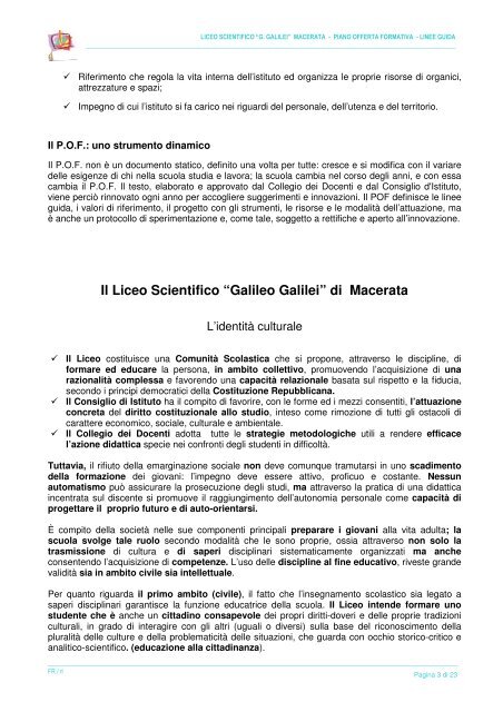 P.O.F. 2010/2011 linee guida - Liceo Scientifico