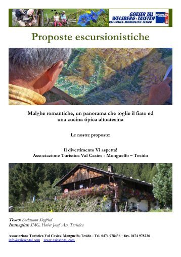 Proposte escursionistiche - Tourismusverein Gsieser Tal – Welsberg ...