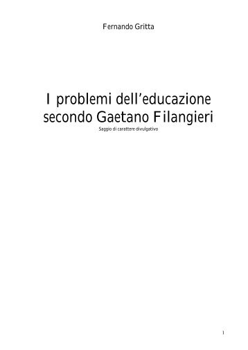 I problemi dell'educazione secondo Gaetano Filangieri - Giodi.it