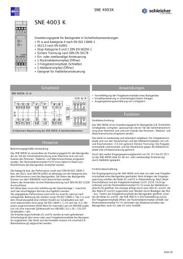 SNE 4003 K - Schleicher Electronic