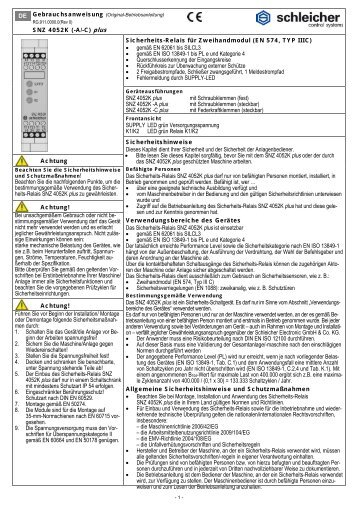 Datenblatt - Schleicher Electronic