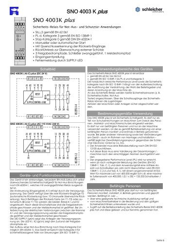 SNO 4003 K plus SNO 4003K plus - Schleicher Electronic