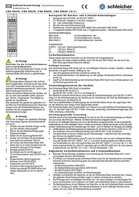 Vorlage für Gebrauchsanweisungen unter Word97 - Schleicher ...