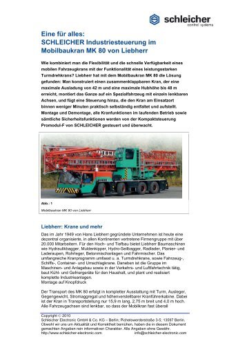 Steuern, auch unter Heavy duty Bedingungen - Schleicher Electronic