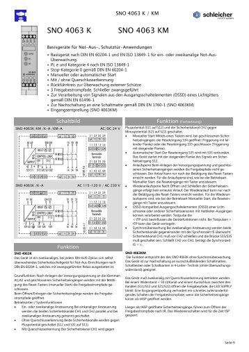 SNO 4063 K SNO 4063 KM - Schleicher Electronic