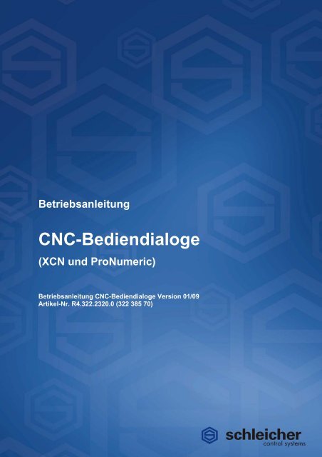 Betriebsanleitung CNC-Bediendialoge - Schleicher Electronic