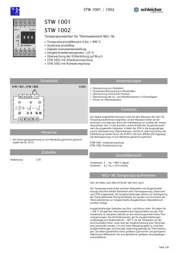 STW 1001 STW 1002 - Schleicher Electronic