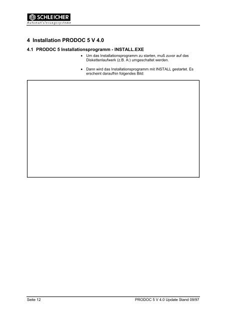 PRODOC 5 Version 4.0 Update Betriebsanleitung - Schleicher ...