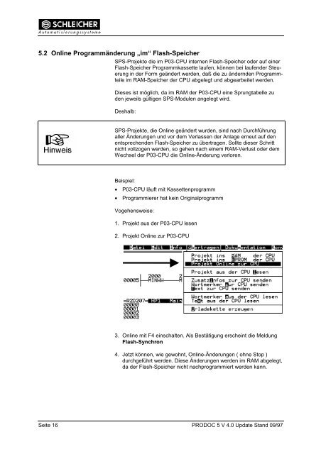 PRODOC 5 Version 4.0 Update Betriebsanleitung - Schleicher ...
