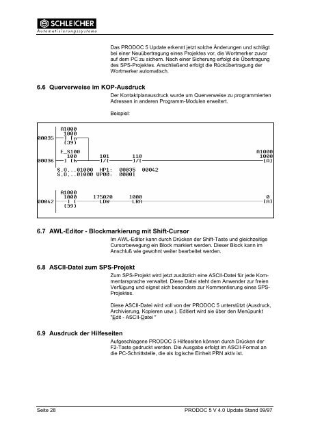 PRODOC 5 Version 4.0 Update Betriebsanleitung - Schleicher ...