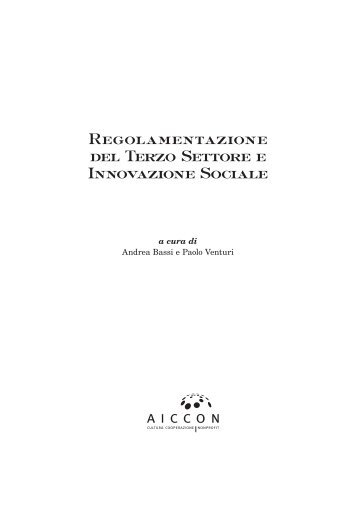 Regolamentazione del Terzo Settore e Innovazione Sociale - Aiccon