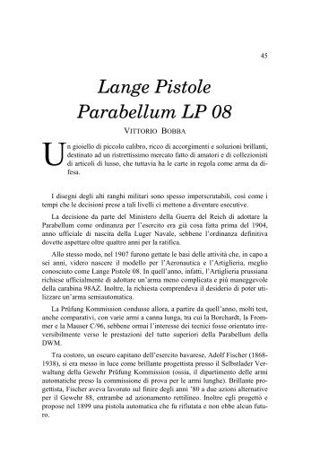 Lange Pistole Parabellum LP 08 - Circolo Culturale Armigeri del Piave