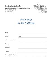 Berichtsheft für das Praktikum - Berufsbildende Schule Zweibrücken