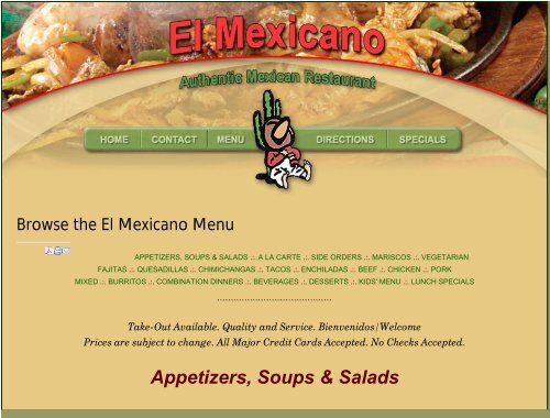 Browse the El Mexicano Menu - Mid Michigan Deals.com
