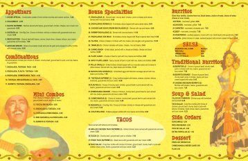 Download our regular menu (pdf) - Rudy's Mexican Restaurant