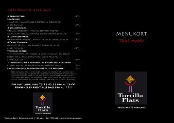 MENUKORT - Tortilla Flats, Vejle