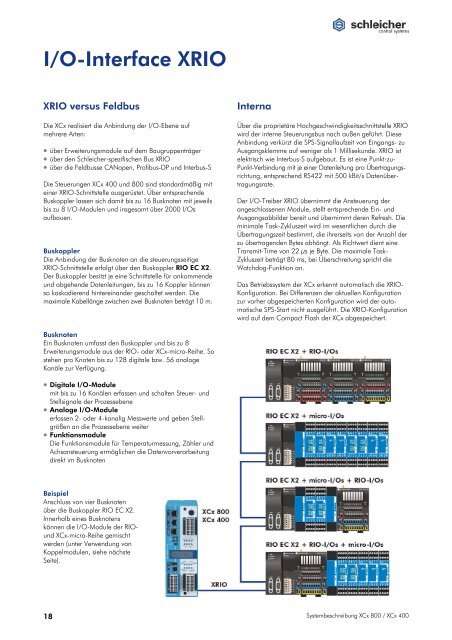 Systembeschreibung XCx 400 / XCx 800 - Schleicher Electronic