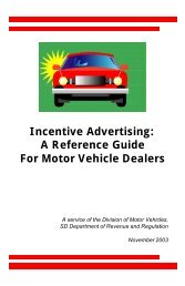 Incentive Advertising: A Reference Guide for Motor Vehicle Dealers