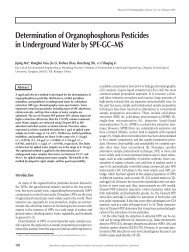 Determination of Organophosphorus Pesticides in Underground ...
