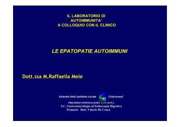 Le Epatopatie autoimmuni - ASL n. 4 Chiavarese