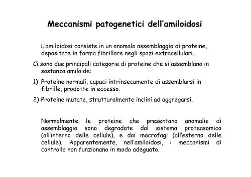 Patologia del sistema nervoso centrale (e amiloidosi)