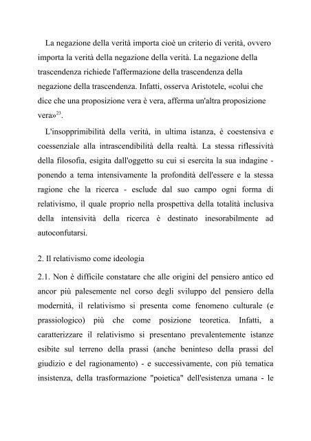 Paradigmi della critica al relativismo - Veritatis Splendor