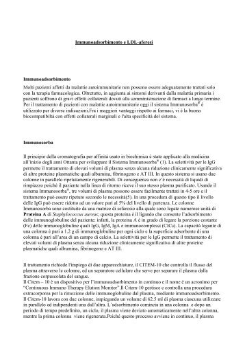 Immunoadsorbimento e LDL-aferesi - Vision FMC